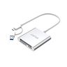 3-in-1 USB SD MicroSD CF Card Reader | Attached USB-A to Type C Adapter | OTG Function | Y-9313D