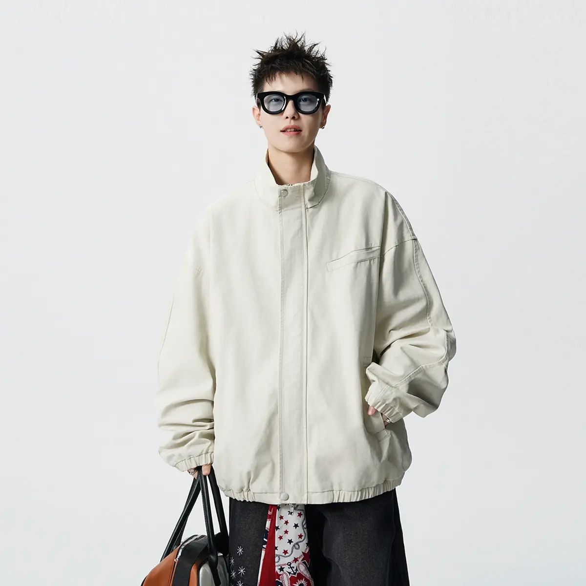 秋季做旧外套工装夹克美式复古水洗宽松