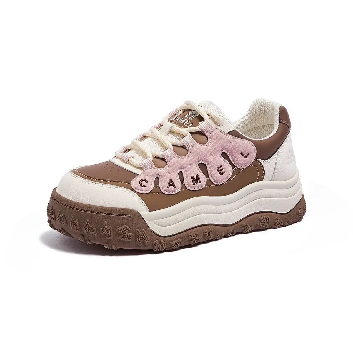 骆驼运动鞋2025秋季新款休闲板鞋女面包鞋厚底百搭缓震复古德训鞋