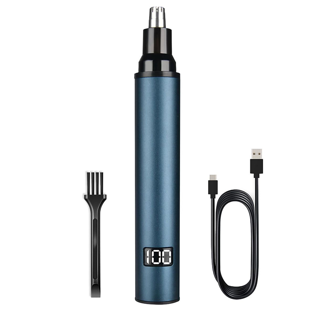 男女通用鼻毛修剪器 时尚便携带液晶屏 双刃电动 充电式设计 耳鼻修剪一机搞定 精准修剪 安全不伤肤 蓝色外观更时尚 让你随时保持清爽形象