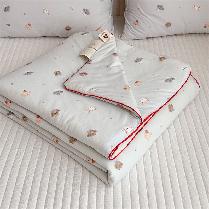 Cute Dog Air Conditioner Quilt|A-class Maternal and Child Knitted Cotton|Summer Quilt(LCA496)