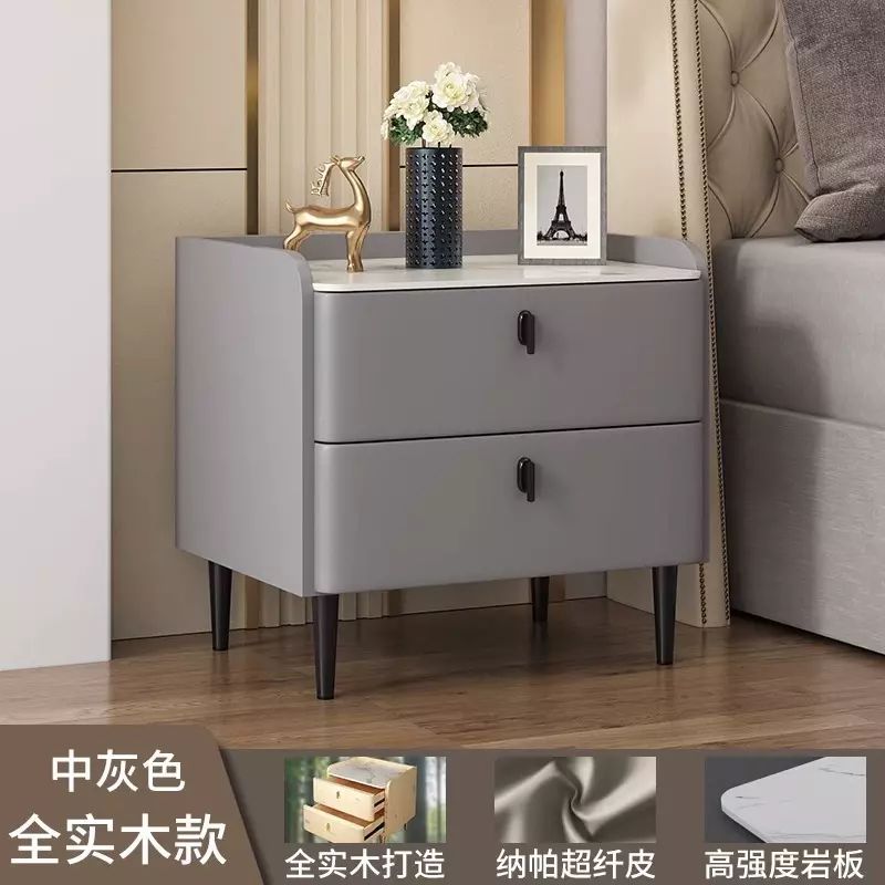 新款简约现代轻奢高级感实木网红创意小型卧室储物收纳床头柜