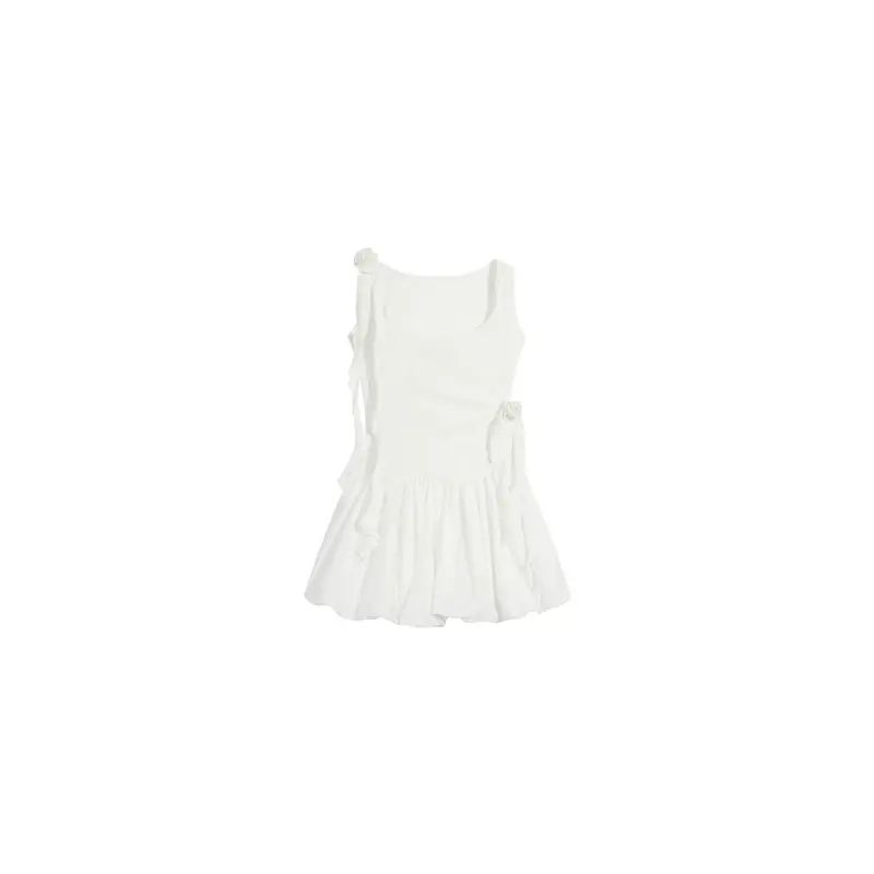 White suspender dress  women s summer new style  French pure desire ballet style  gentle waist   wh