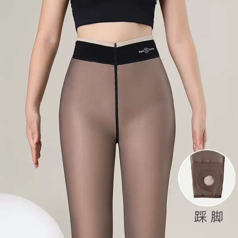 特厚光腿神器秋冬女加厚加絨襪褲黑絲襪膚色黑透膚色打底褲北方