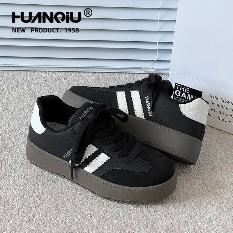 环球经典款德训鞋女2025夏秋新款百搭ins潮厚底增高小白鞋休闲鞋