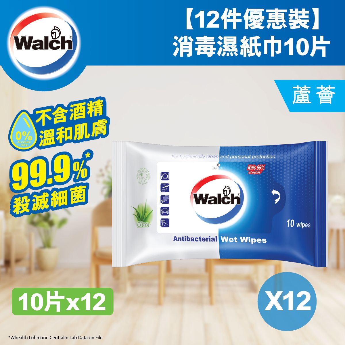[12包優惠裝] 消毒濕紙巾