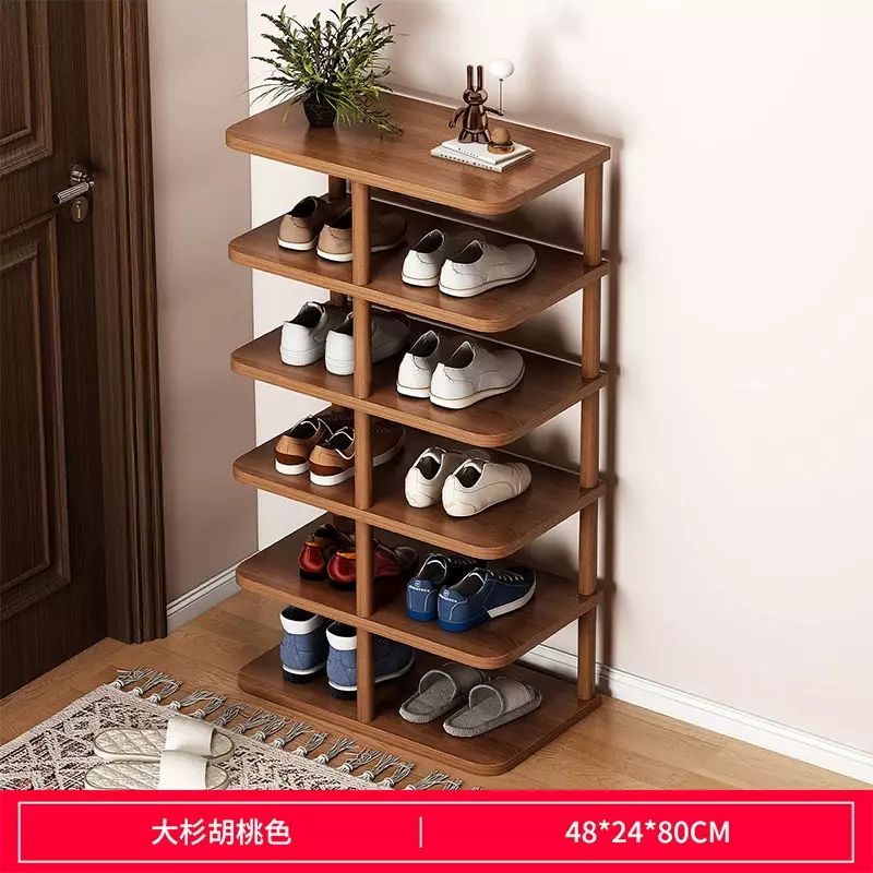 鞋架简易门口小窄收纳神器省空间分层隔板入门租房宿舍鞋柜实木