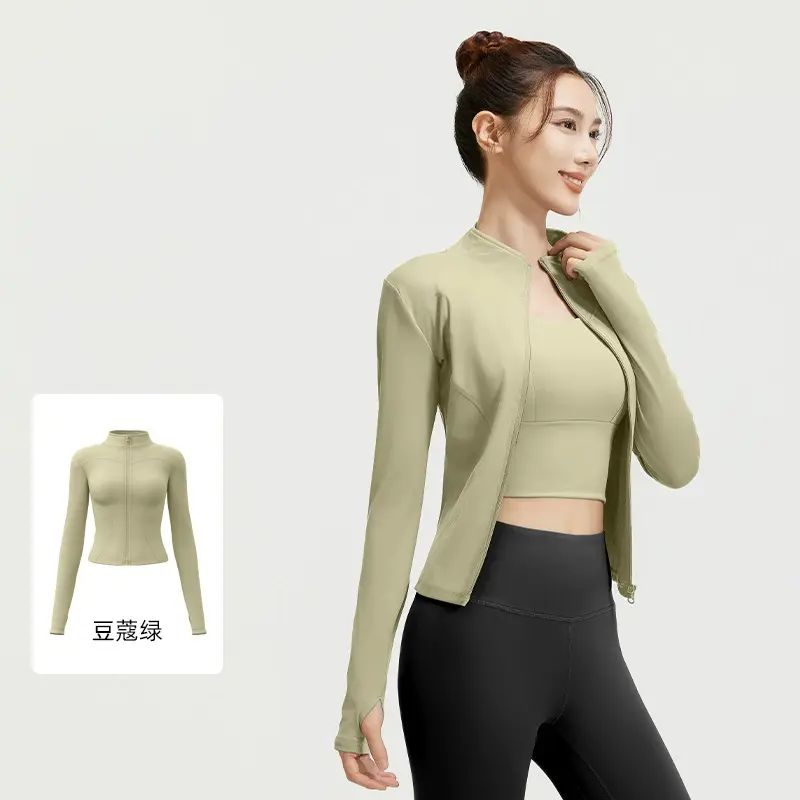 聚衣堂新款裸感瑜伽外套顯瘦透氣跑步健身運動外套女