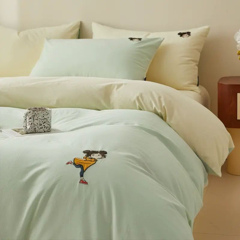 简约纯棉床上全棉单人宿舍床单被套|床品四季通用（平行进口）