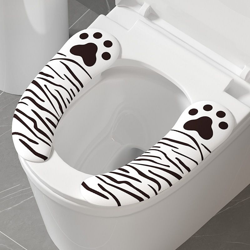Bear Paw Toilet Seat -Stain-resistant Black Strips Toilet Seat Covers - Set of 2 Free size