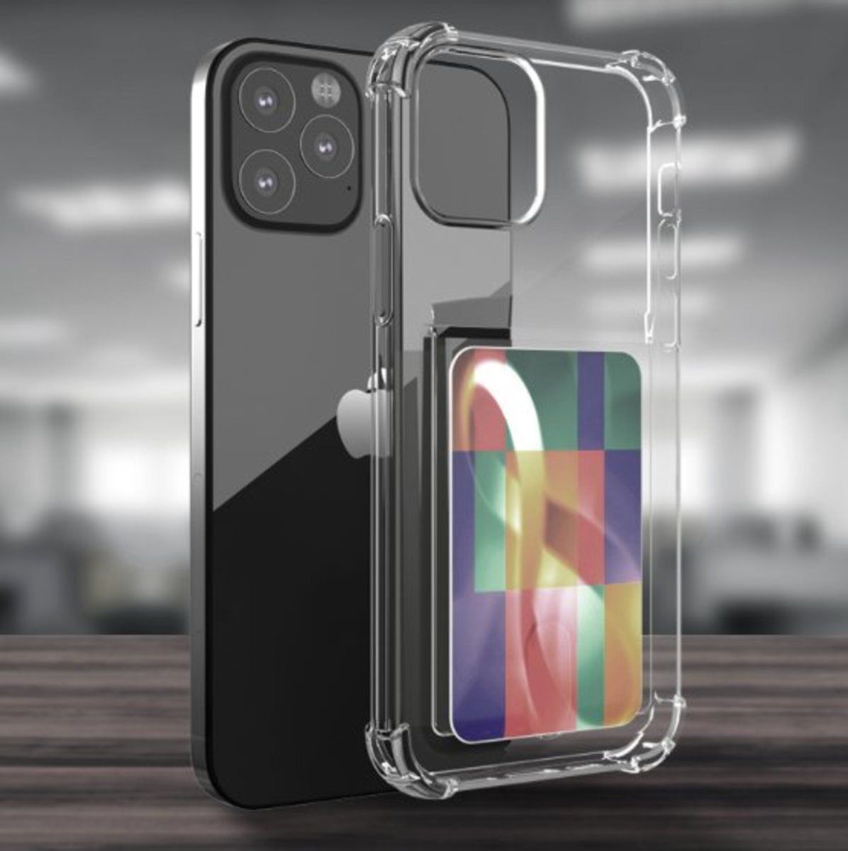 iPhone 12/12 Pro(6.1吋) 超薄 TPU插卡手機殼 透明 Apple  防滑 手機套 透明軟底