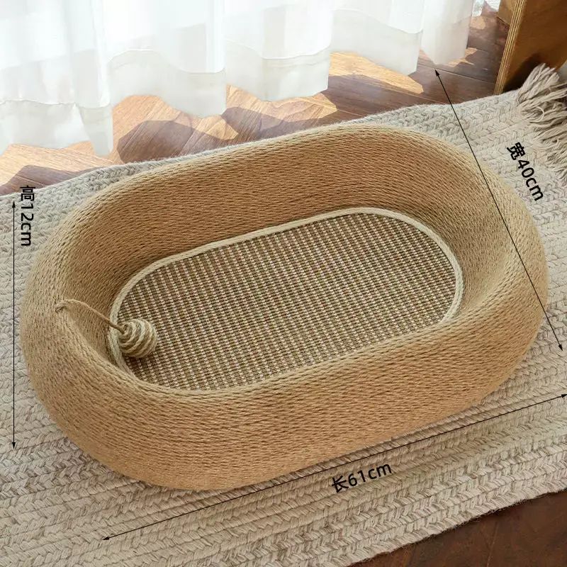 Deep Oval Scratch-Proof Cat Bed, Durable, Parallel Import