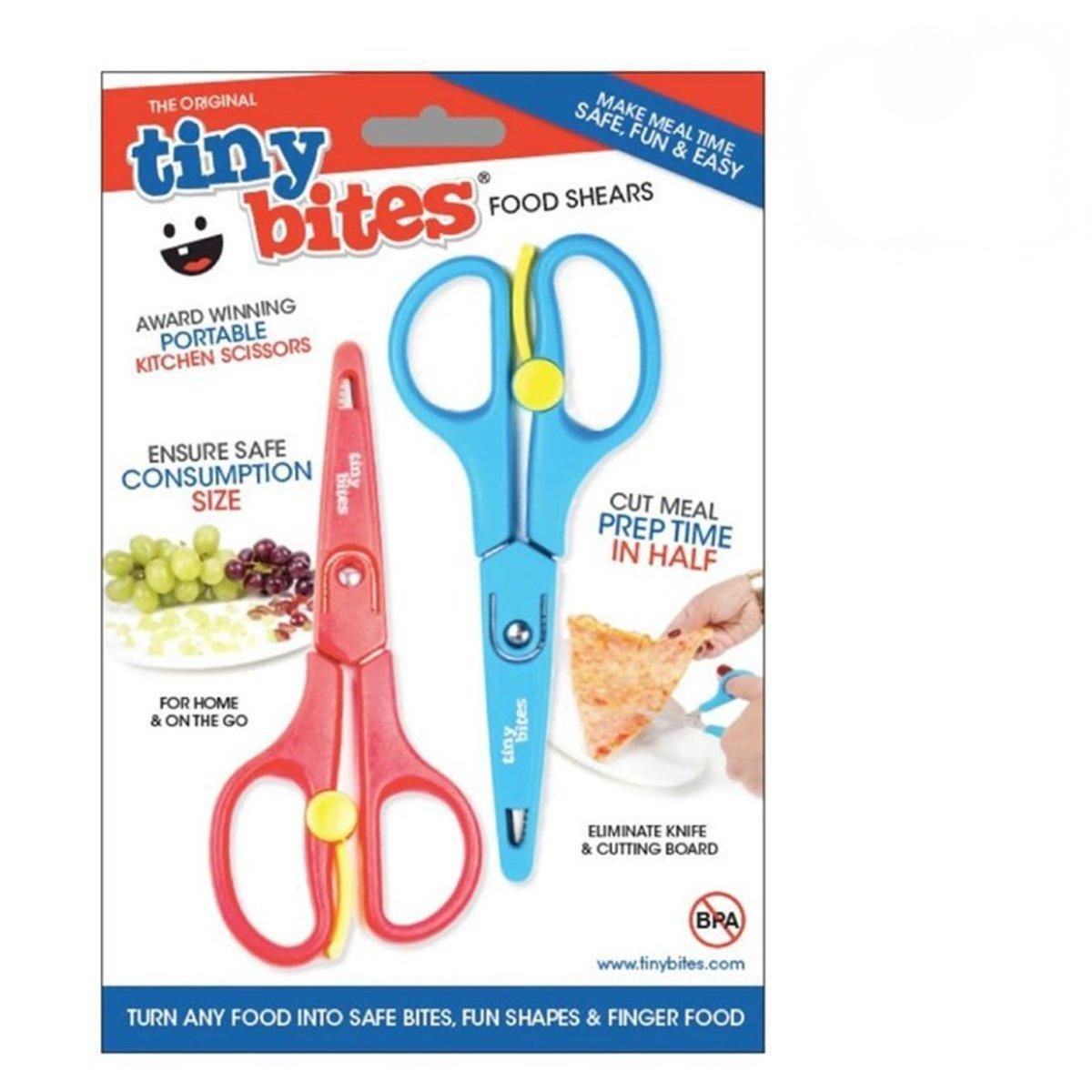 tiny bites - baby food scissors (blue + red) twin pack