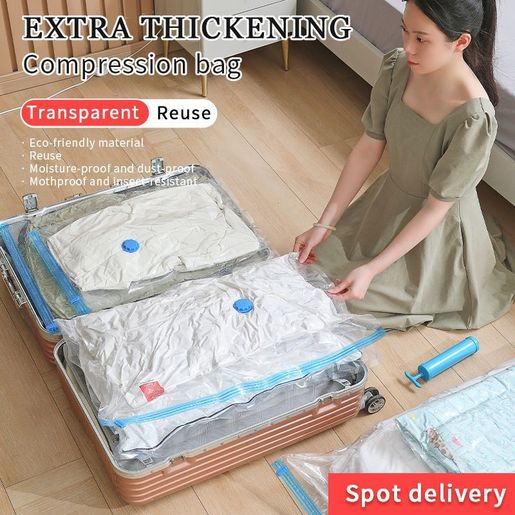 Garment Bags Hanger Vacuum Bags Space Saver Vacuum Seal Flat Pack Clothes  Bags Home Essential Long