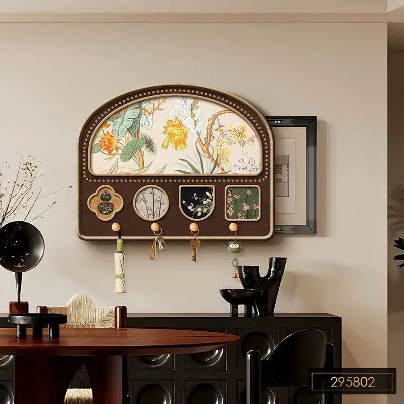 电表箱装饰画可推拉洞洞板收纳置物架客厅配电箱遮挡挂画