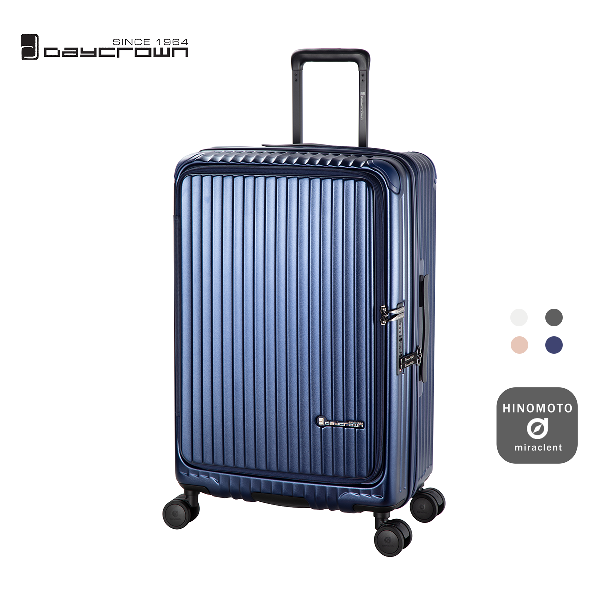 日本品牌 7828 II 2026升級版20"/26"/28" 日本鋼芯HINOMOTO避震輪前揭+中開行李箱藍色