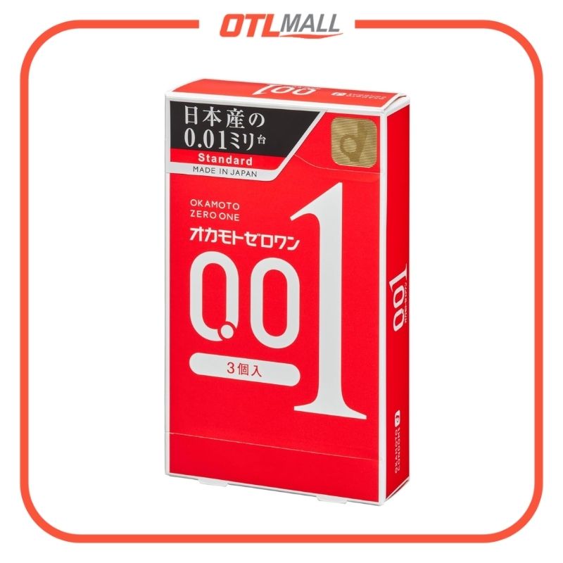 【標準碼】岡本(3片入) 0.01 安全套 Standard Size 極限超薄安全套 避孕套 保險套 Condom 一盒3片裝【平行進口產品】日本版 (Best Before：12.2029)