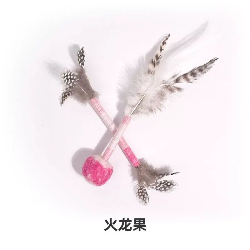 羽毛咬咬棒木天蓼貓玩具自嗨解悶互動貓咪磨牙耐咬逗貓棒
