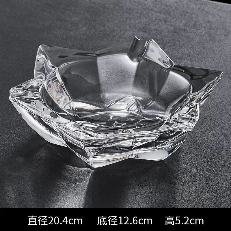 家用新款上市玻璃烟灰缸描金摆件简约烟缸客厅办公室专用高级感