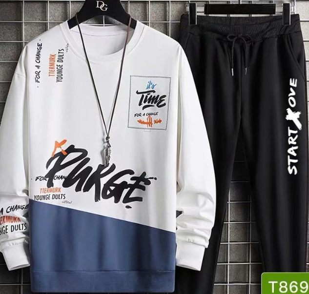 秋季男士青少年運動套裝(869 M-3XL)(下單後請聯絡客服確認發貨尺碼及顔色,呎碼不合歡迎更換)