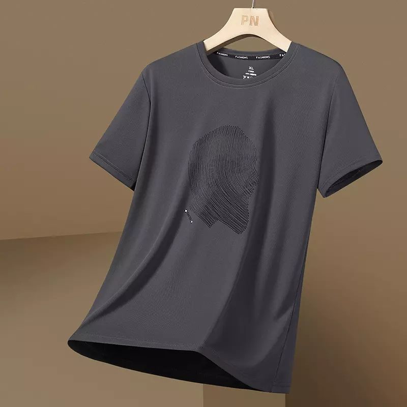 冰丝凉感短袖t恤男士夏季薄款透气速干衣服运动汗衫休闲半袖体恤