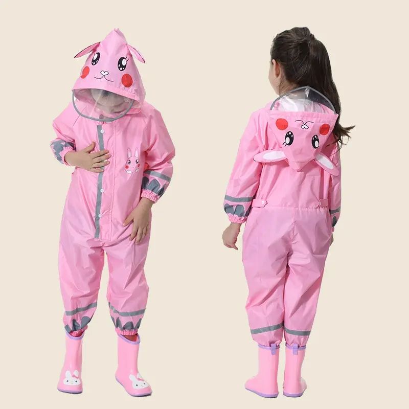 跨境爆款儿童连体雨衣雨裤套装男女童防雨防水幼儿园宝宝雨衣