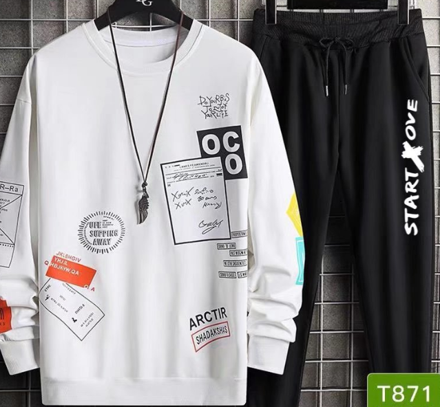 秋季男士青少年運動套裝(871 M-3XL)(下單後請聯絡客服確認發貨尺碼及顔色,呎碼不合歡迎更換)