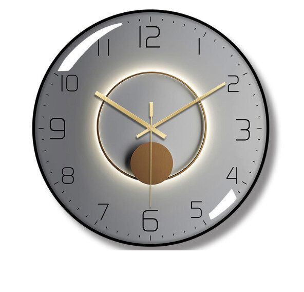 時尚自動對時電波靜音掛表(B黑框）【16英寸(40cm)】