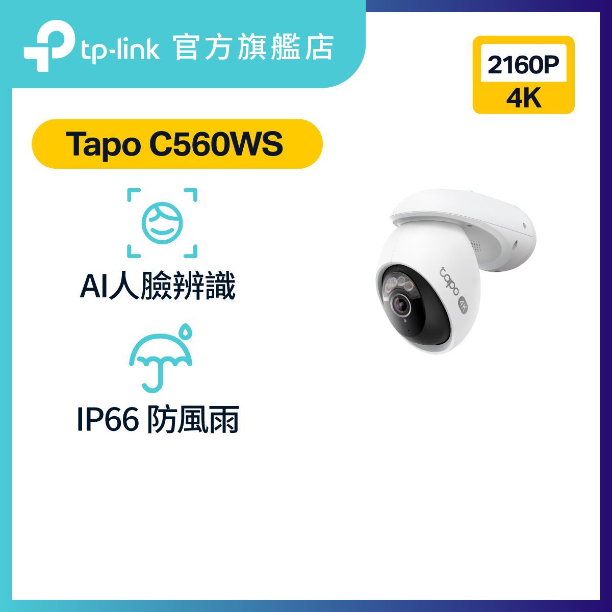 Tapo C560WS Outdoor Pan/Tilt Security Wi-Fi Camera / IPCam