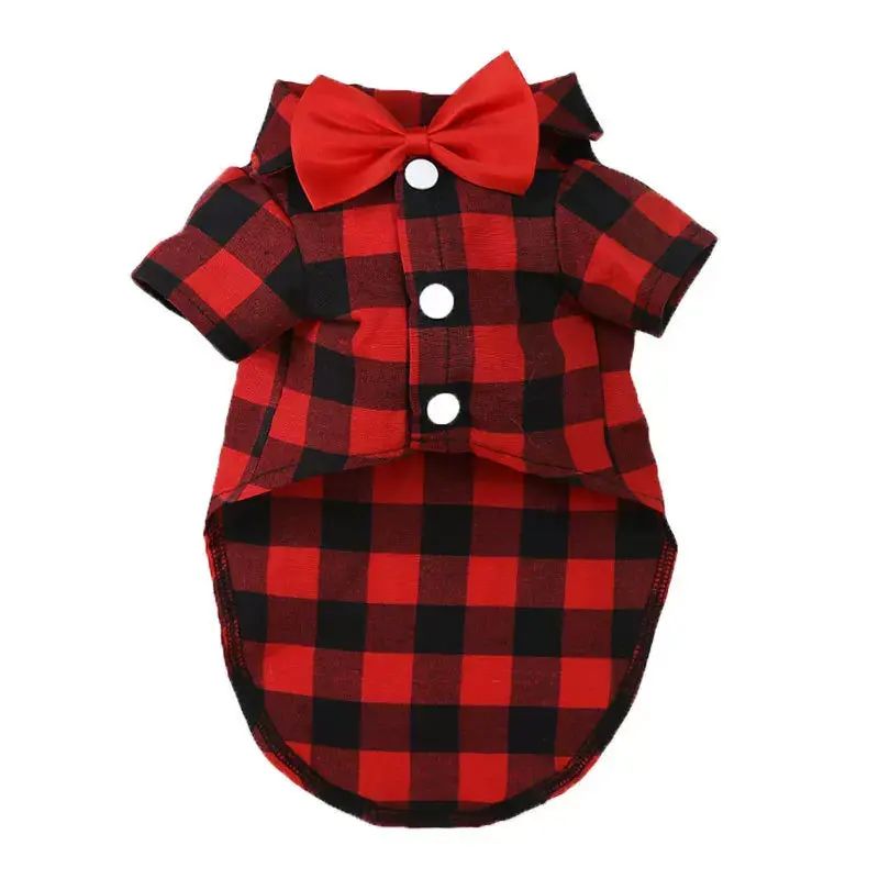 狗狗格子猫衬衫西装结婚礼服泰迪比熊小中大犬狗宠物衣服猫咪用品