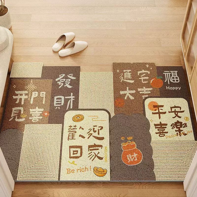 拼接入户门地垫耐脏可裁剪丝圈地垫玄关换鞋区除尘脚垫家用防滑垫