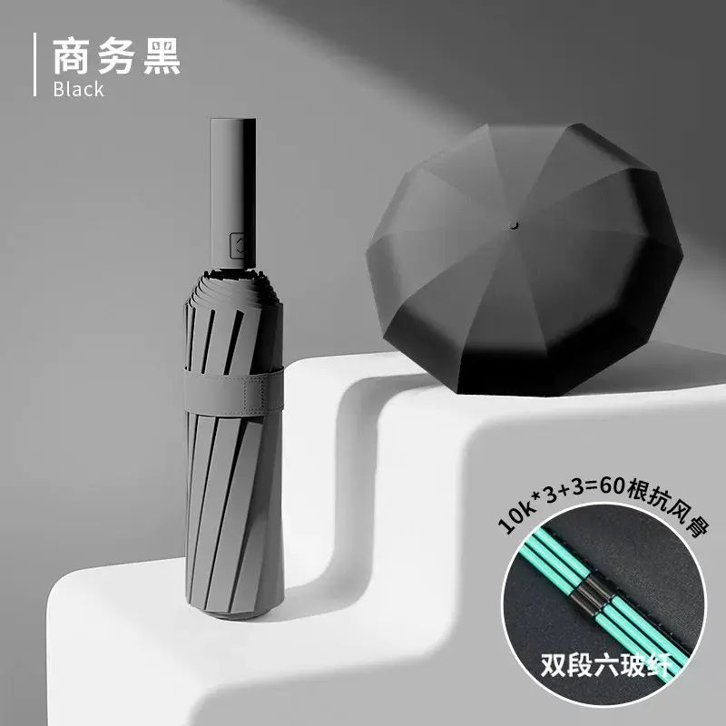60-rib fully automatic umbrella/sunshade/parasol/folding umbrella for both sunny and rainy days