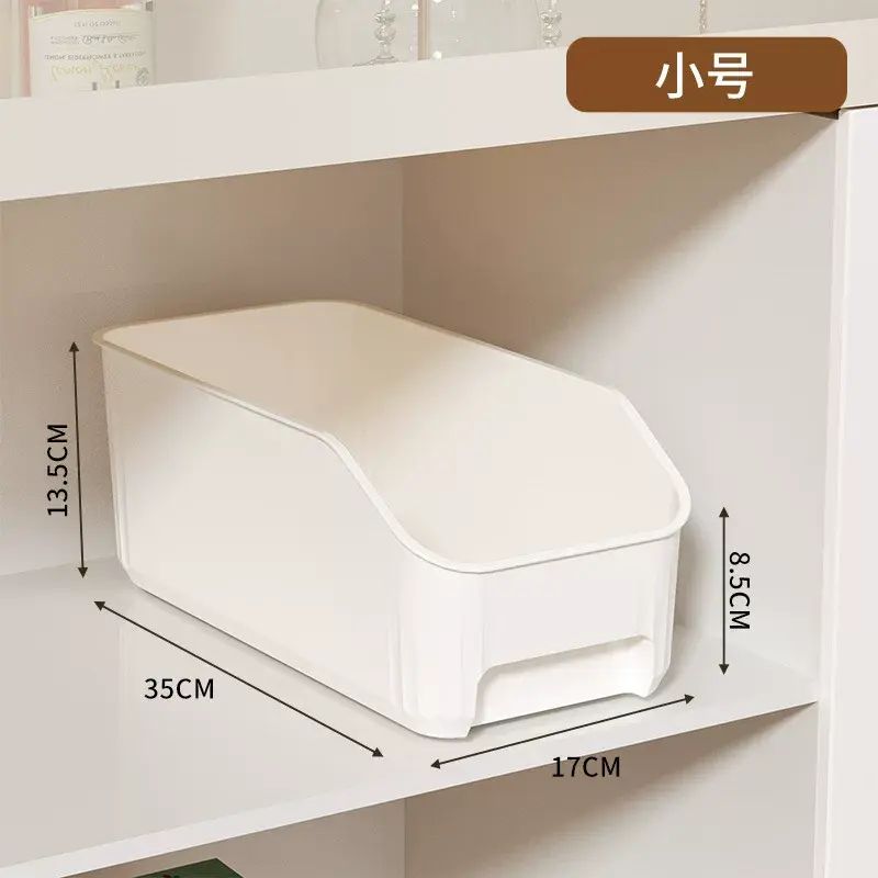 橱柜收纳盒抽屉式桌面零食储物塑料筐长方形家用小杂物整理置物架