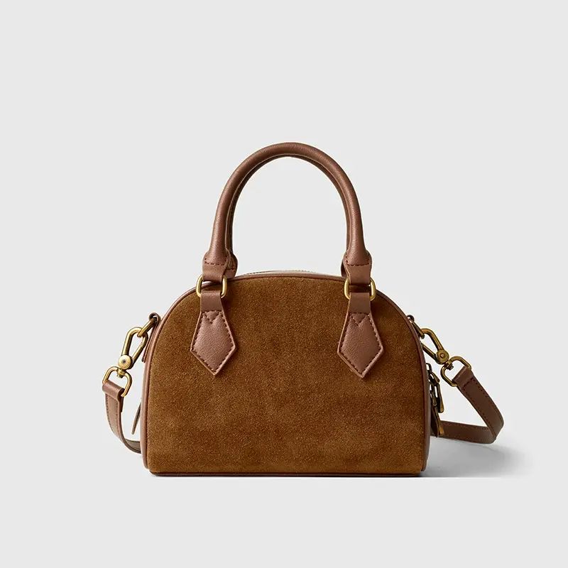 真皮女包单肩包2025新款高级感波士顿手提包女小众复古牛皮斜挎包