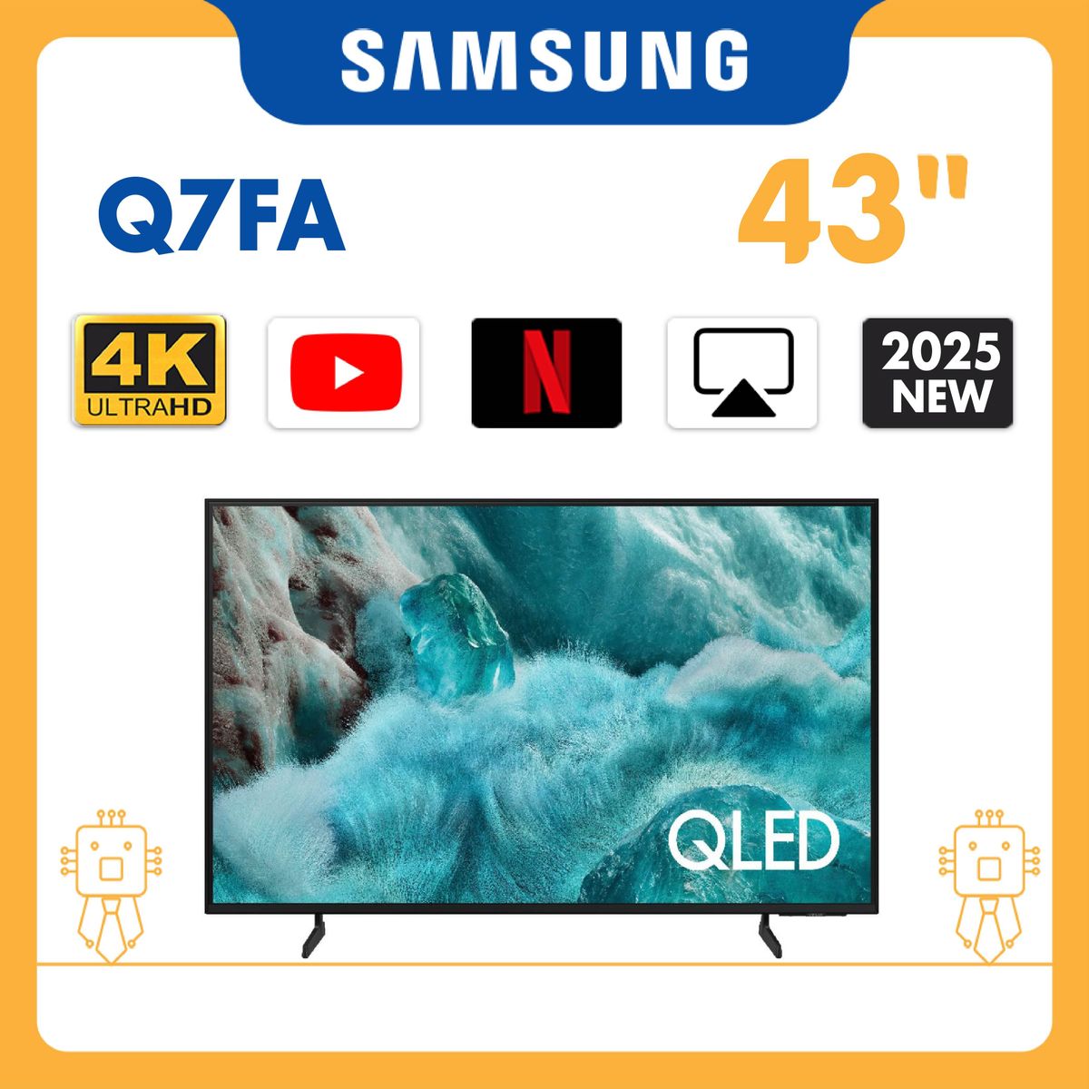 43" QLED 4K Q7FA 智能電視 QA43Q7FAAJXZK 43Q7F Smart TV 三星 43吋 Google TV 智能電視 Netflix Youtube
