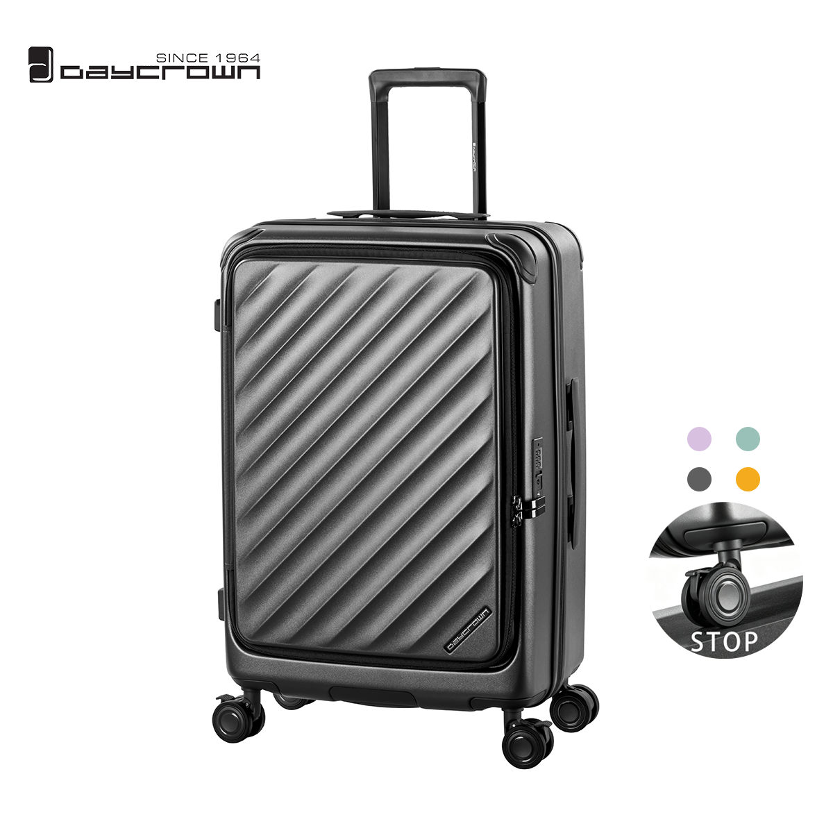 日本品牌 5288 20"/24"/28" 黑色 前揭式剎車避震輪行李箱