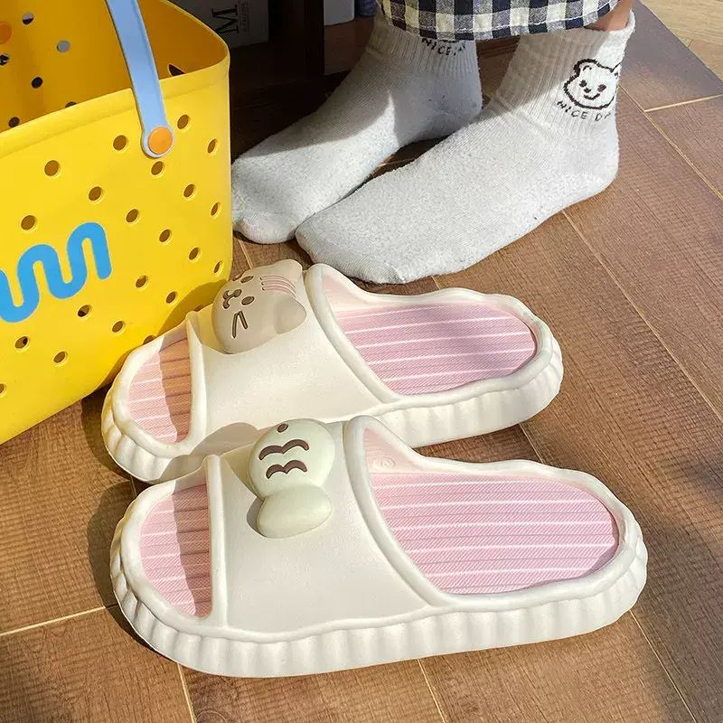 可拆卸EVA夏季立体小猫鱼拖鞋趣味外穿舒适轻便耐磨宿舍一字凉拖