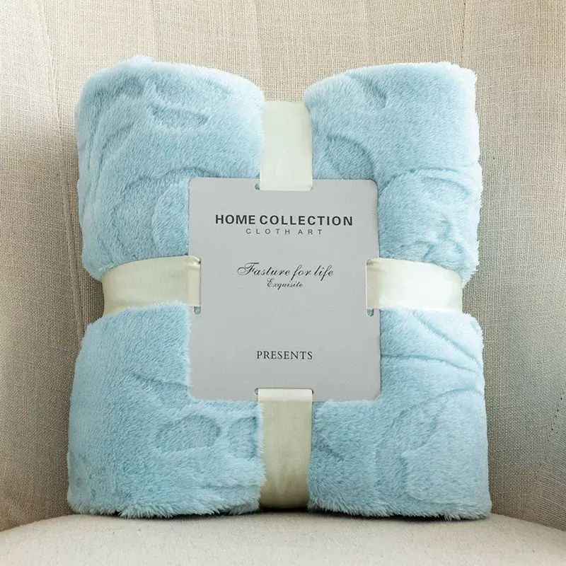 法兰绒提花毛毯办公室沙发盖毯塔芙绒毯子多功能午睡毯