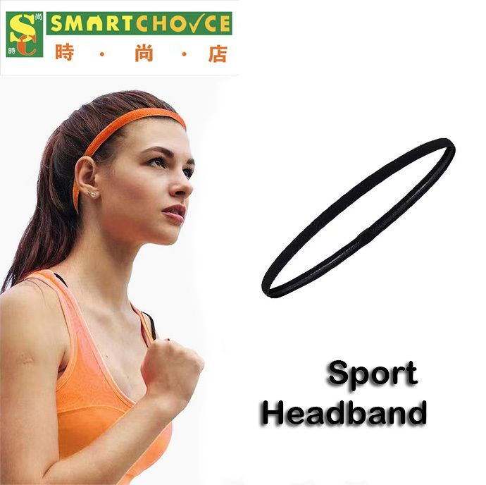 (運動頭帶) (黑色) (防滑髮帶) (運動握力彈性吸汗帶) (跑步足球籃球瑜珈網球騎行)