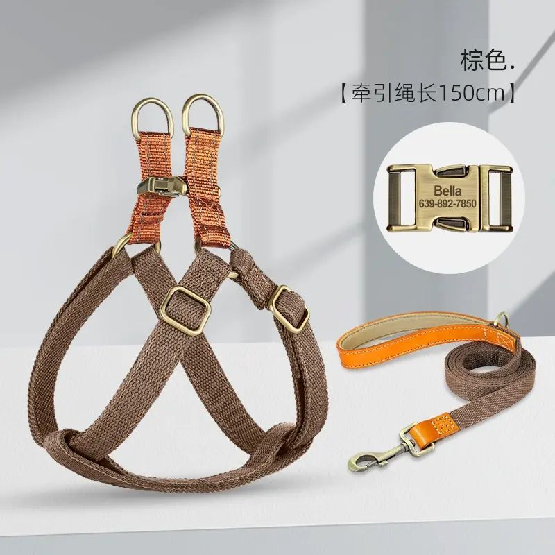 日本狗狗牵引绳背心式加厚牛津布宠物胸背带防挣脱防爆冲
