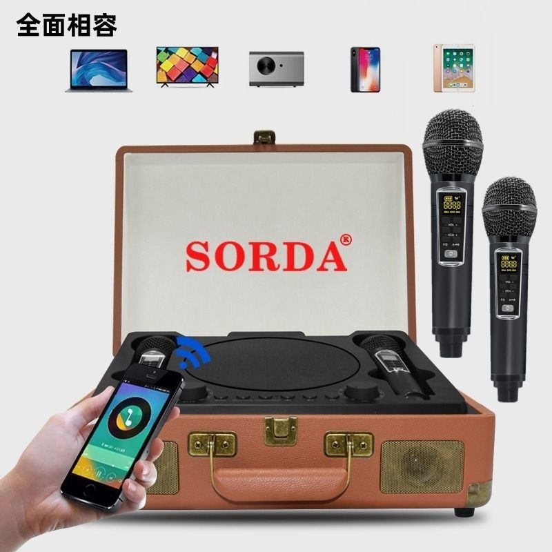 SORDA Portable Charging Wireless Karaoke Bluetooth Speaker Wireless Dual Microphone Karaoke SD2109