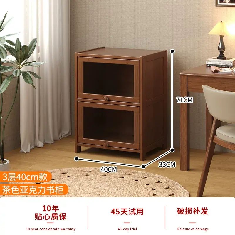 书架置物架落地客厅简易储物柜子靠墙卧室展示柜带门收纳防尘书柜
