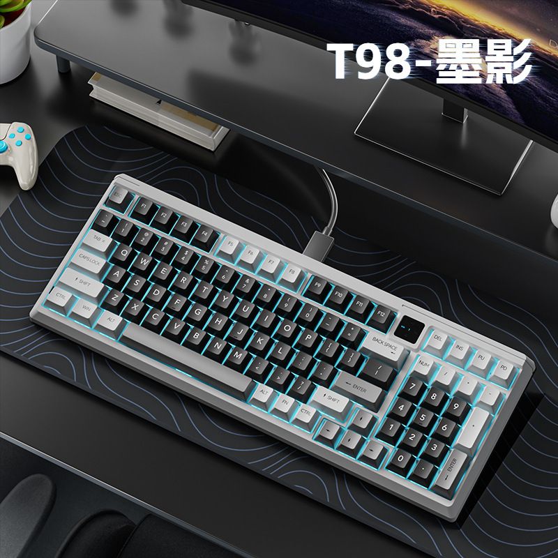 狼途T98客制化机械键盘三模高颜值游戏办公带屏幕热插拔无线键