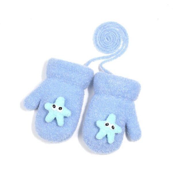 加厚防風連指保暖手套(建議1-4歲  DR41 ；藍色)