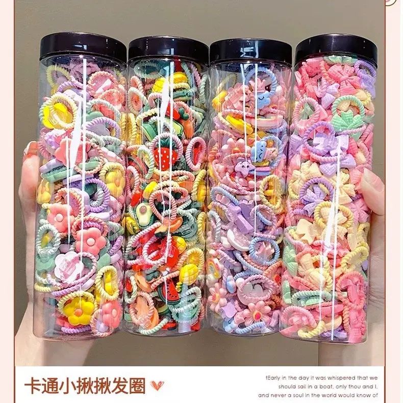 嬰兒小號橡筋寶寶扎頭髮皮筋不傷發高彈力橡皮筋女童頭繩兒童頭飾