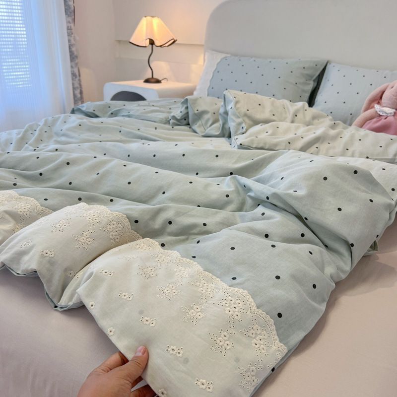 Sea salt blue summer four piece set | A-class bedding four piece set | cotton quilt cover (LCA517)