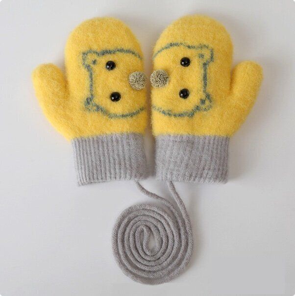 毛絨針織手套(均碼  DRST30;黃色)