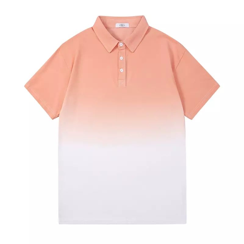 渐变POLO衫男短袖夏季2023年新款丝光珠地网眼休闲翻领T恤上衣