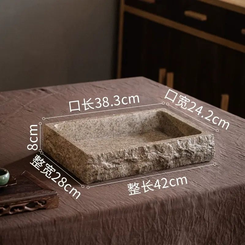 掬涵桌面微景观造景仿石盆假山盆景茶室茶盘浅盆石盘禅意装饰摆件