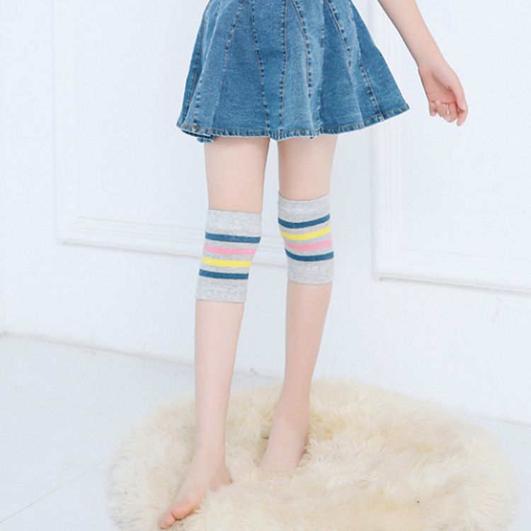 Children's knee -Grey and blue thick stripes Thigh circumference between 18-38 centimeters